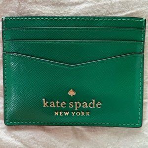 Kate Spade green slim cardholder